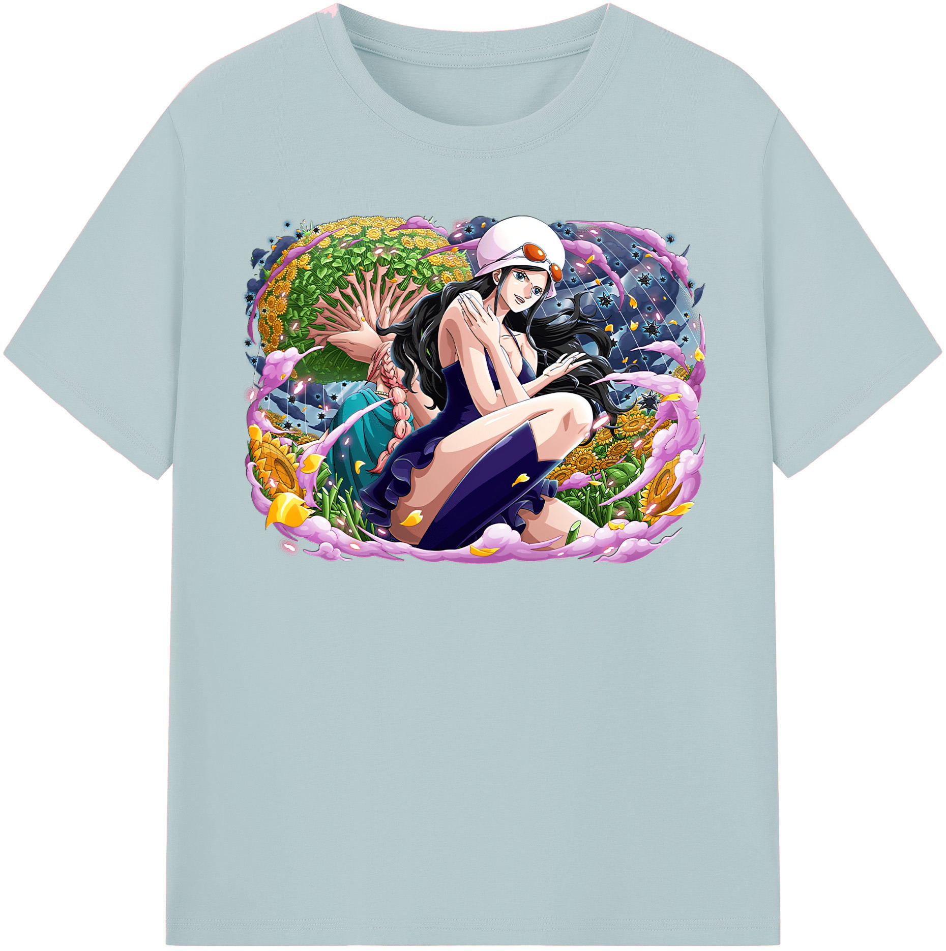 ワンピース ニコ・ロビン ONE PIECE Nico Robin 綿100％半袖Tシャツ（フロントプリント）